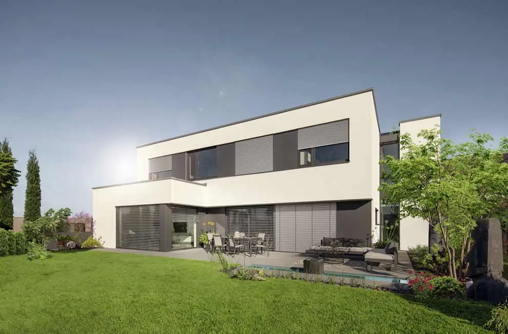 Rollladen in Hattersheim an modernen weißem Haus